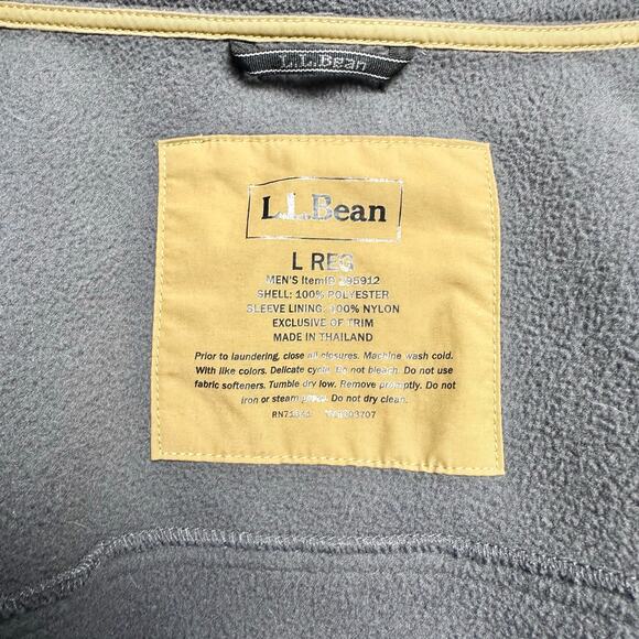 L.L. Bean | Men | Tan 3-In-1 Outdoor Nylon Sweater Fleece Hooded Jacket | L Reg - Picture 10 of 15